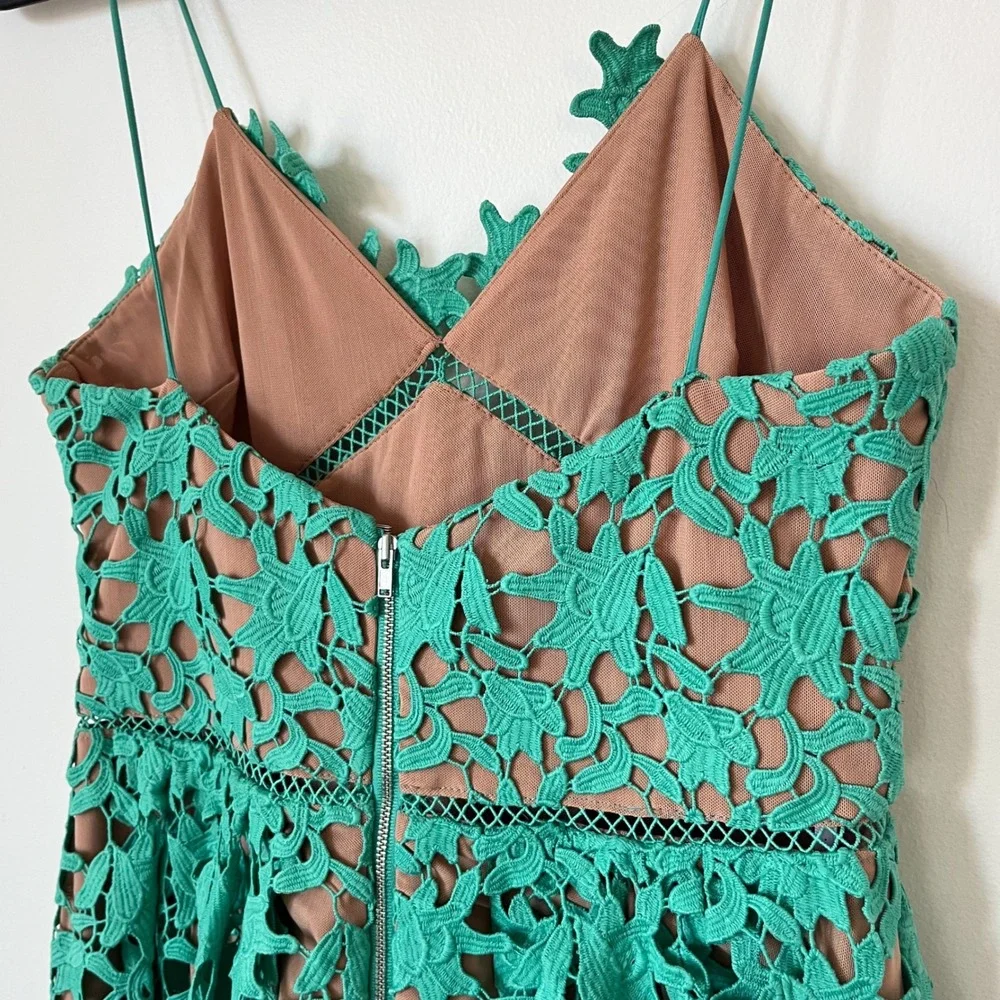 Self-Portrait Azaelea Midi Dress Spearmint Green Womens 6 - Picture 7 of 15